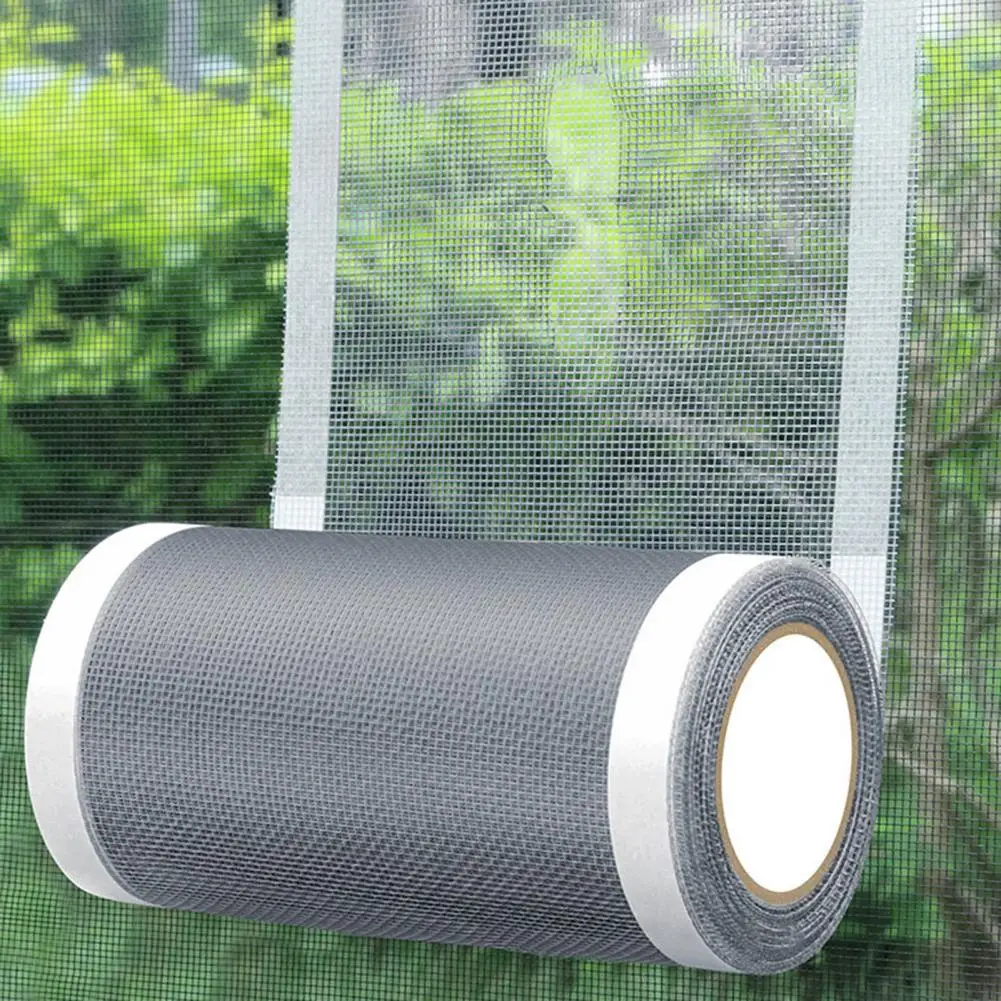 Window Screen Fix Patch Window Screen Repair Patch Strong Adhesive Mesh Tape Breathable Quick Fix for Doors Windows Durable