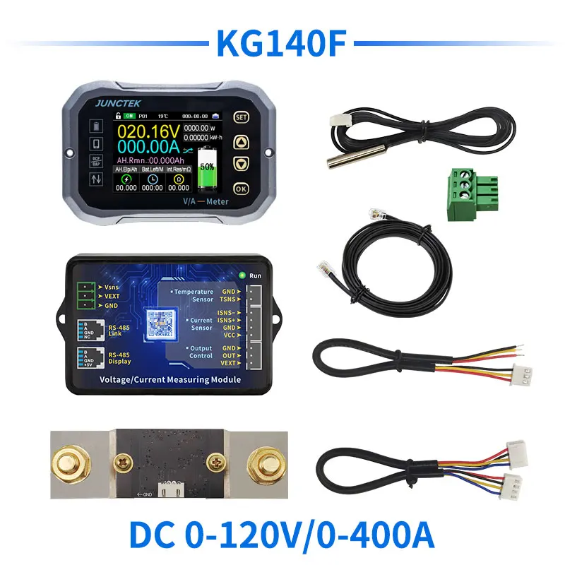 Imagem -06 - Bluetooth Indicador de Capacidade Medidor Coulomb Indicador de Capacidade Tensão Corrente va Kg140f dc 0120v 100a 400a