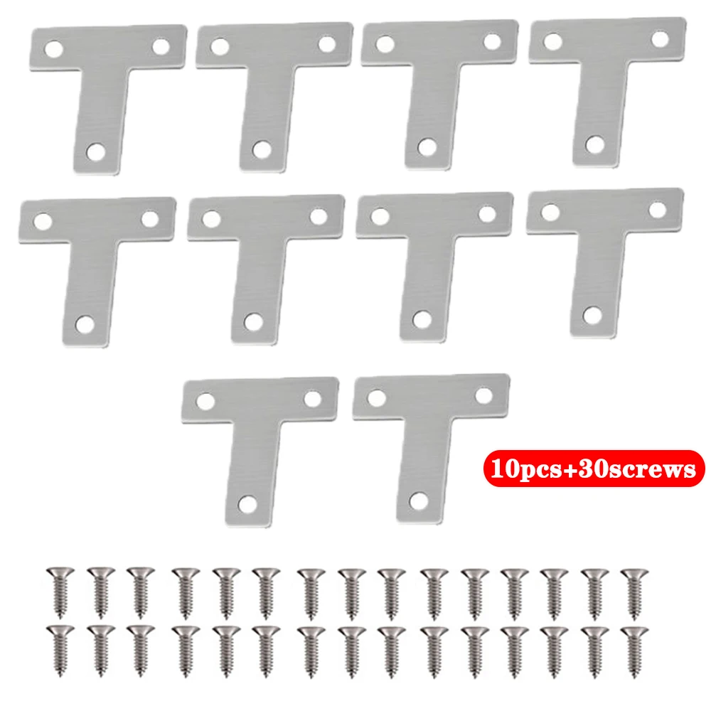 10 L or T Angle connectors - reinforced 90 degree Angle brackets for furniture and cabinets with Angle code belt screws