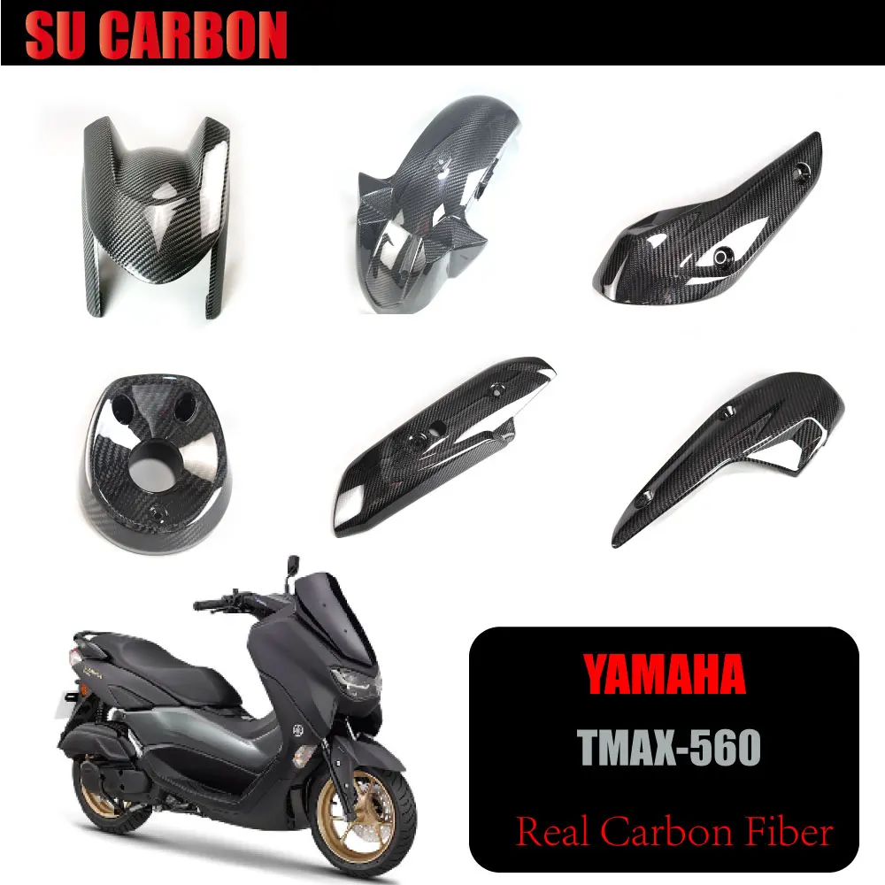 

100% Real Carbon Fiber Full Fairing kits For YAMAHA TMAX-560 Motorcycle Front Fender Exhaust protection Cover