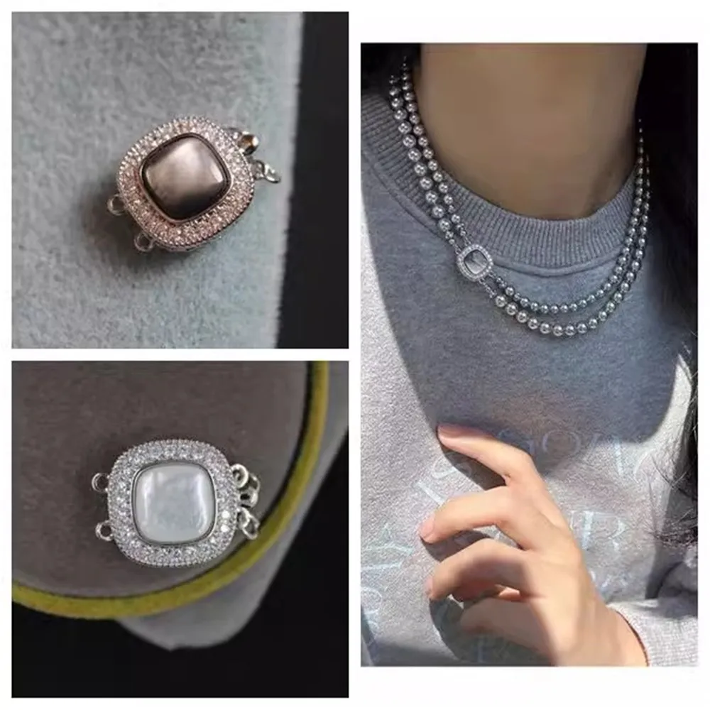 DIY Accessories Minimalist Glossy Small OT Buckle Mini Pearl Jade Wax Necklace Bracelet Buckle Lock V026