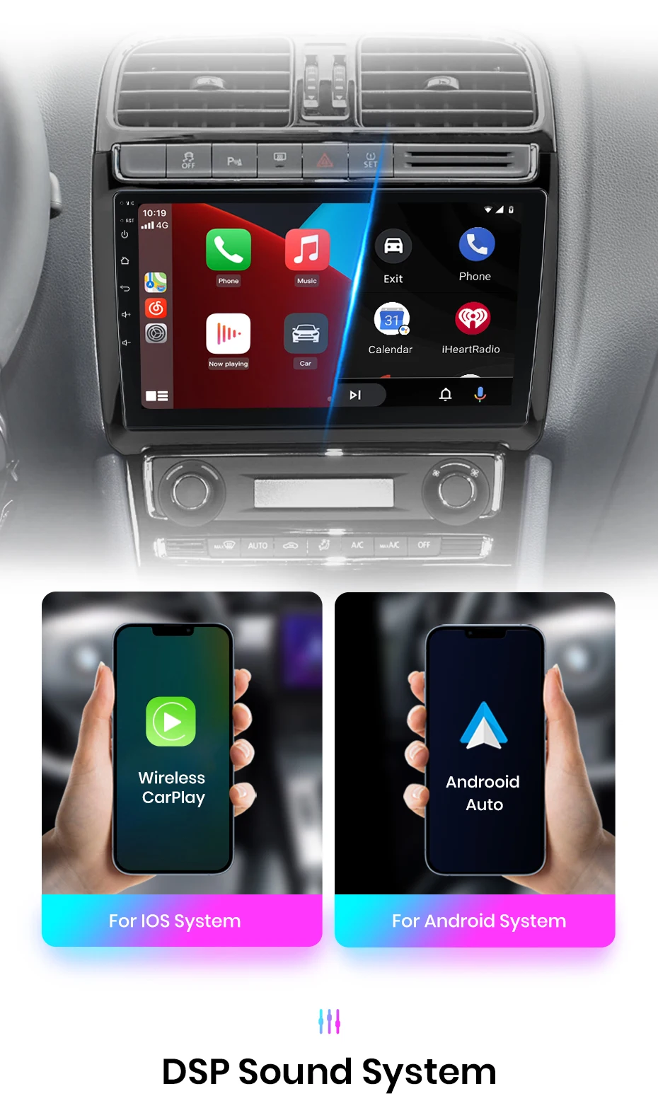 Junsun drahtlose carplay android auto autoradio für vw volkvolkswagen polo 5 gps intelligente systeme tereo multimedia autoradio – Detail 11