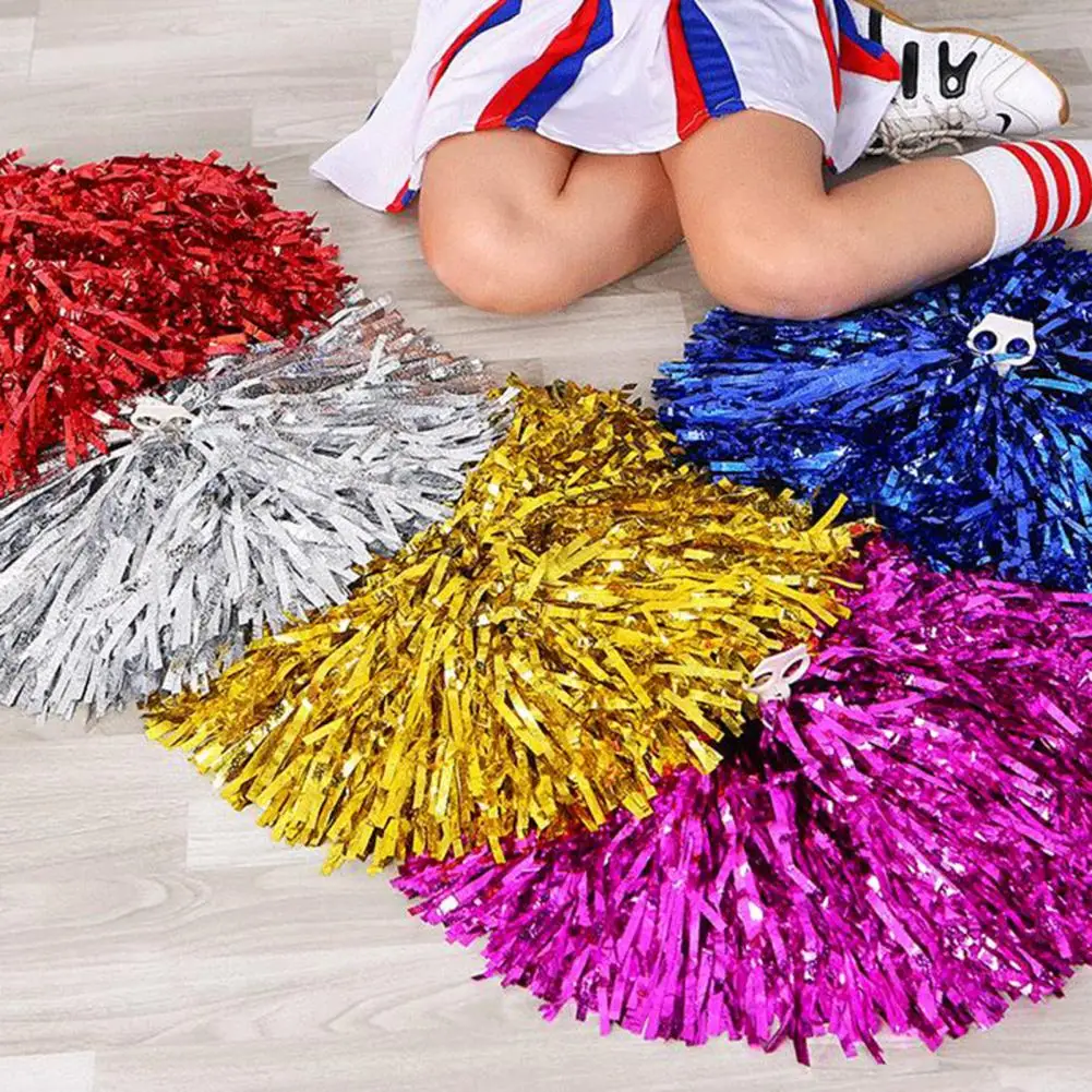 18 stücke Hand Blumen für Squads Party Bühnen feier lebendige Folie Cheerleading Pom Poms