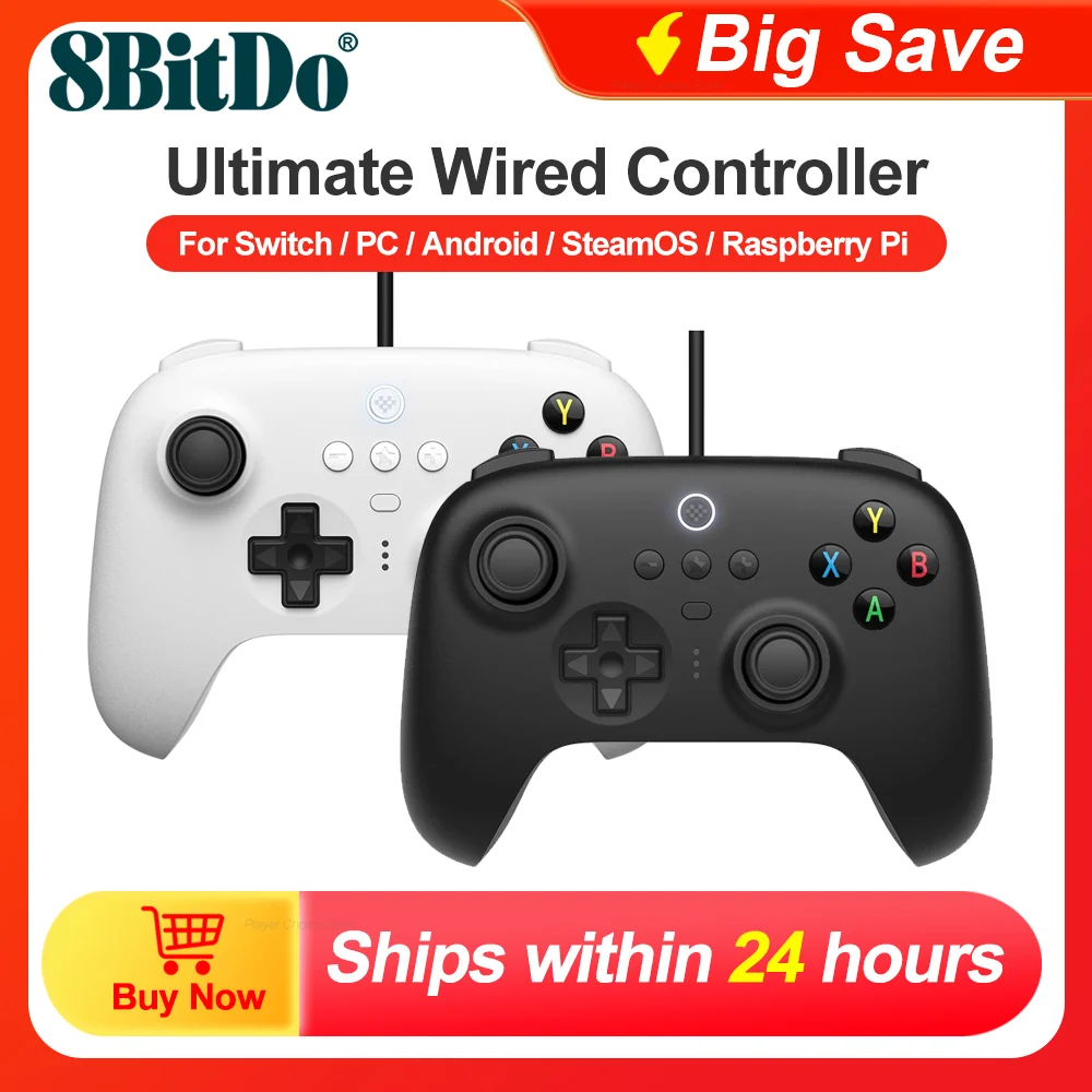 8BitDo Ultimate Gamepads PC Nintendo Switch Controller Wired Controle for Windows 10 11 Android Steam Deck Raspberry Pi