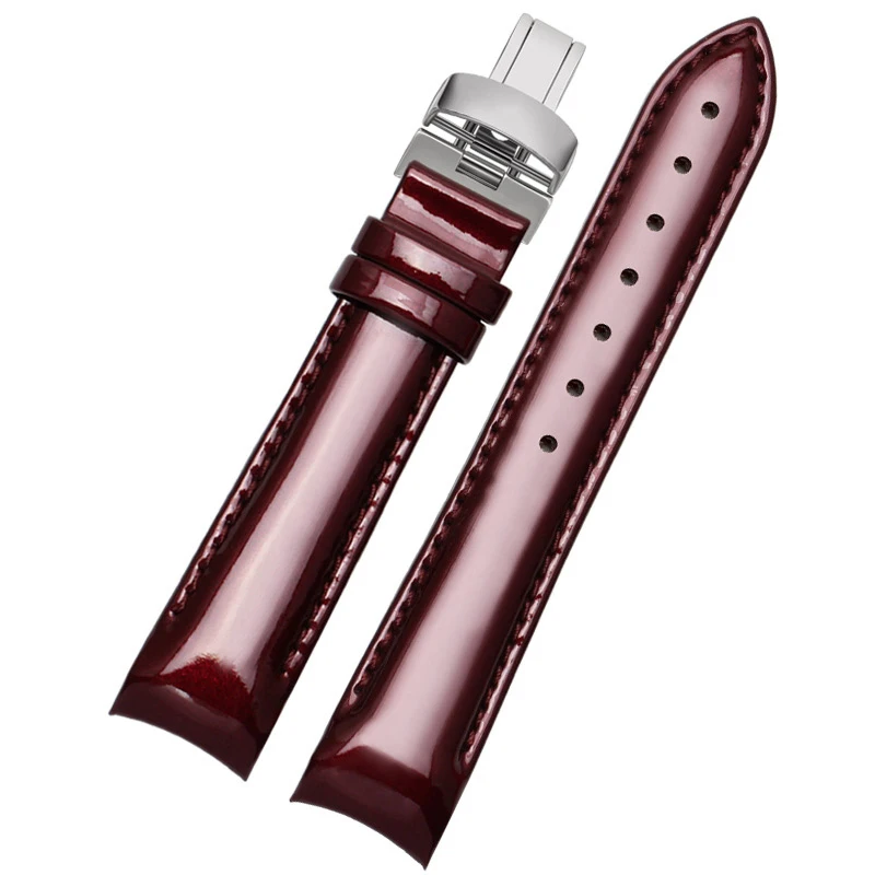 For Tissot 1853 T035.210A Women\'s Genuine Leather Watch Strap 18mm Arc Interface Butterfly Buckle Band Cowhide Belt Breathable