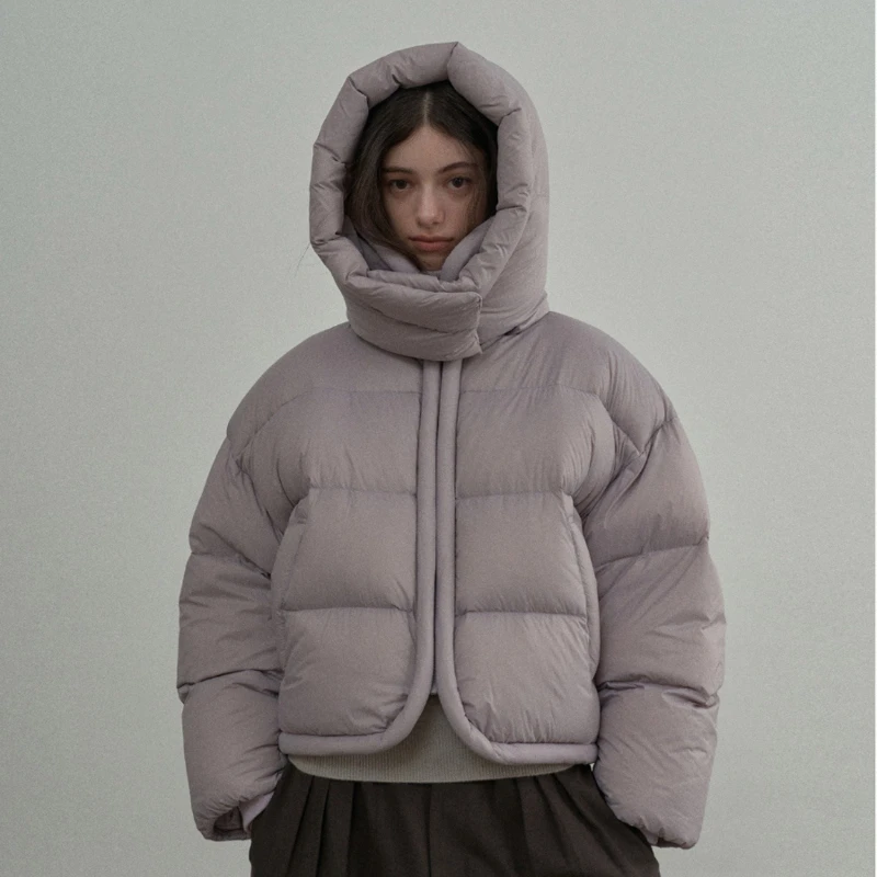 Premium Loose Hooded Padded Coat Women's Zip Up Thick Warm Winter Daily Commute Campus Trendy Fashion Soft New Luxe Chic Coats