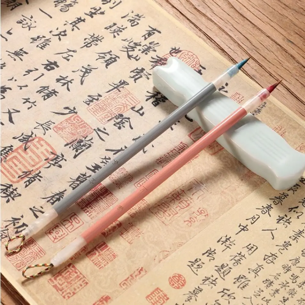 Oil Watercolor Chinese Calligraphy Brush Wolf Hair Wood Scriptures Writing Brush Oil Painting Art Paint Brush Drawing Tool