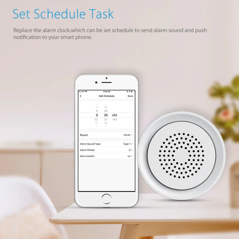 Tuya Wireless WiFi Siren Alarm Detector Sensor Smart Home Wireless Sound Light Alarm Smartlife Work For Alexa Home