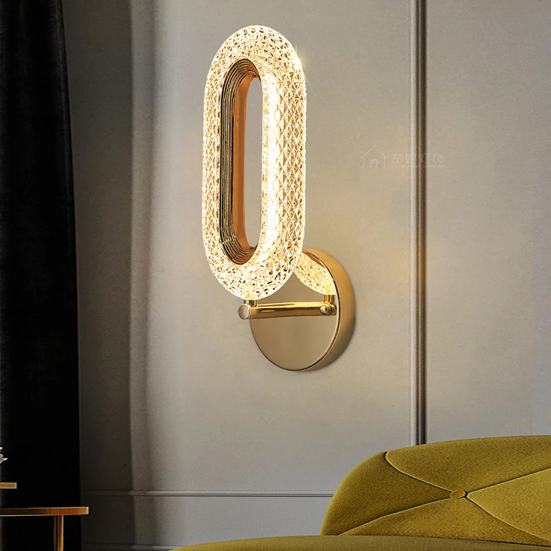 

Wall lamp bedroom bedside lamp simple minimalist light luxury living room stairs room creative Internet celebrity TV background