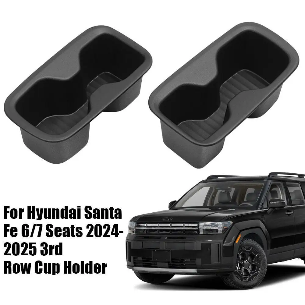 

For Hyundai Santa Fe 6/7 Seats 2024 2025 3rd Row Cup Holder Insert Cup Holder Shock-Absorbing Storage Tray TPE Tidying