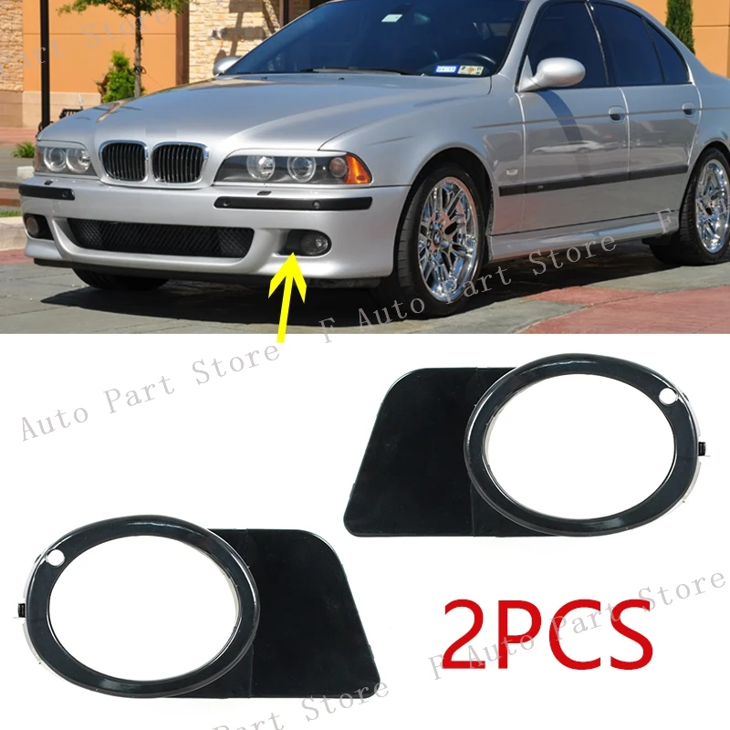 1Pair For BMW 5 Series E39 M5 1999 2000-2003 Front Bumper Fog Lamp Cover Frame Foglight Trim Lid Bezel 51112496283 51112496284