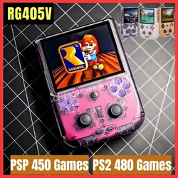 ANBERNIC RG405V 공식 매장 레트로 휴대용 휴대용 비디오 게임 콘솔 4 인치 IPS 터치 스크린 안드로이드 12 PS2 512G PSP 3DS