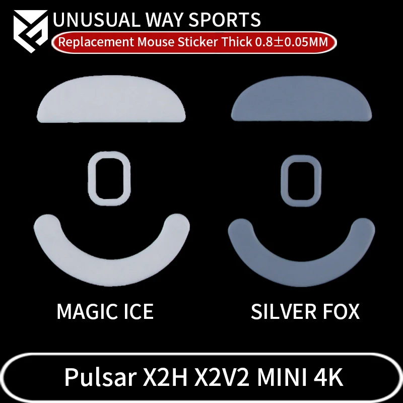 UnusualWaySports Mouse Skates Feet Pulsar X2H X2V2 MINI 4K Cambered Surface PTFE Anti Collapse Magic Ice Pink Black Silver Fox
