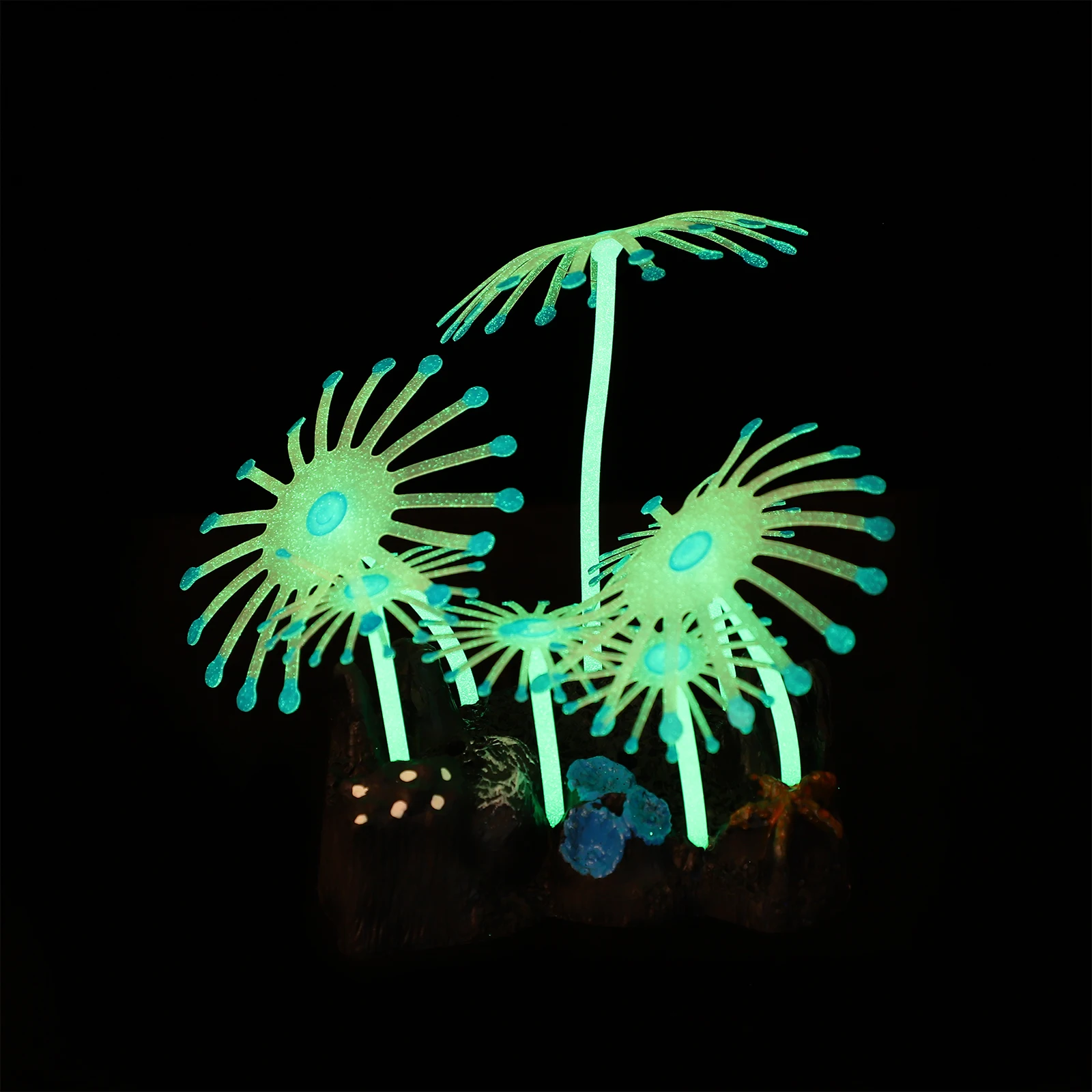 

Luminous Sea Anemone Aquarium Decor Premium Silicone Resin Simulation Ornament for Fish Tank Pond Decoration Night