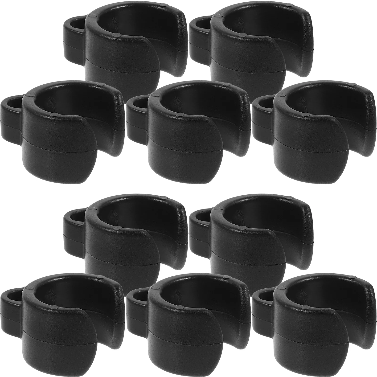 20 Pcs Microphone Clip Cable Clips Cellphone Stand Holder Bracket Black Plastic