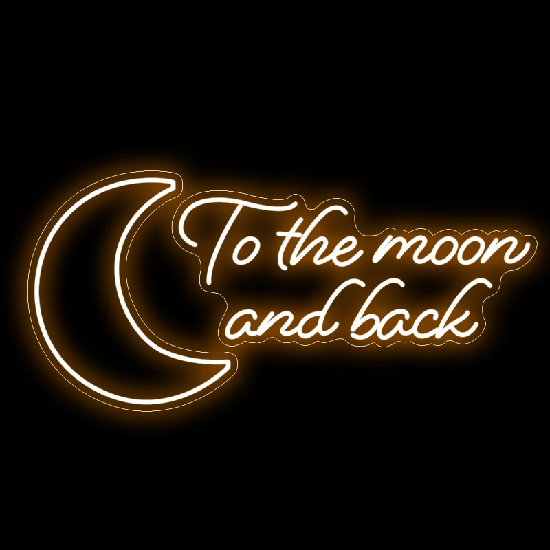 Big to the moon and back Custom Neon Light LED Neon Sign Wedding Sign for Wedding Birthday Party Decoration