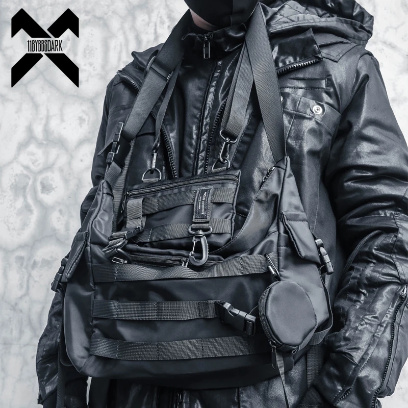 Men Messenger Bag Street Trendy Tactical Functional Shoulder Waterproof Bags Hip Hop Streetwear Oxford Bag