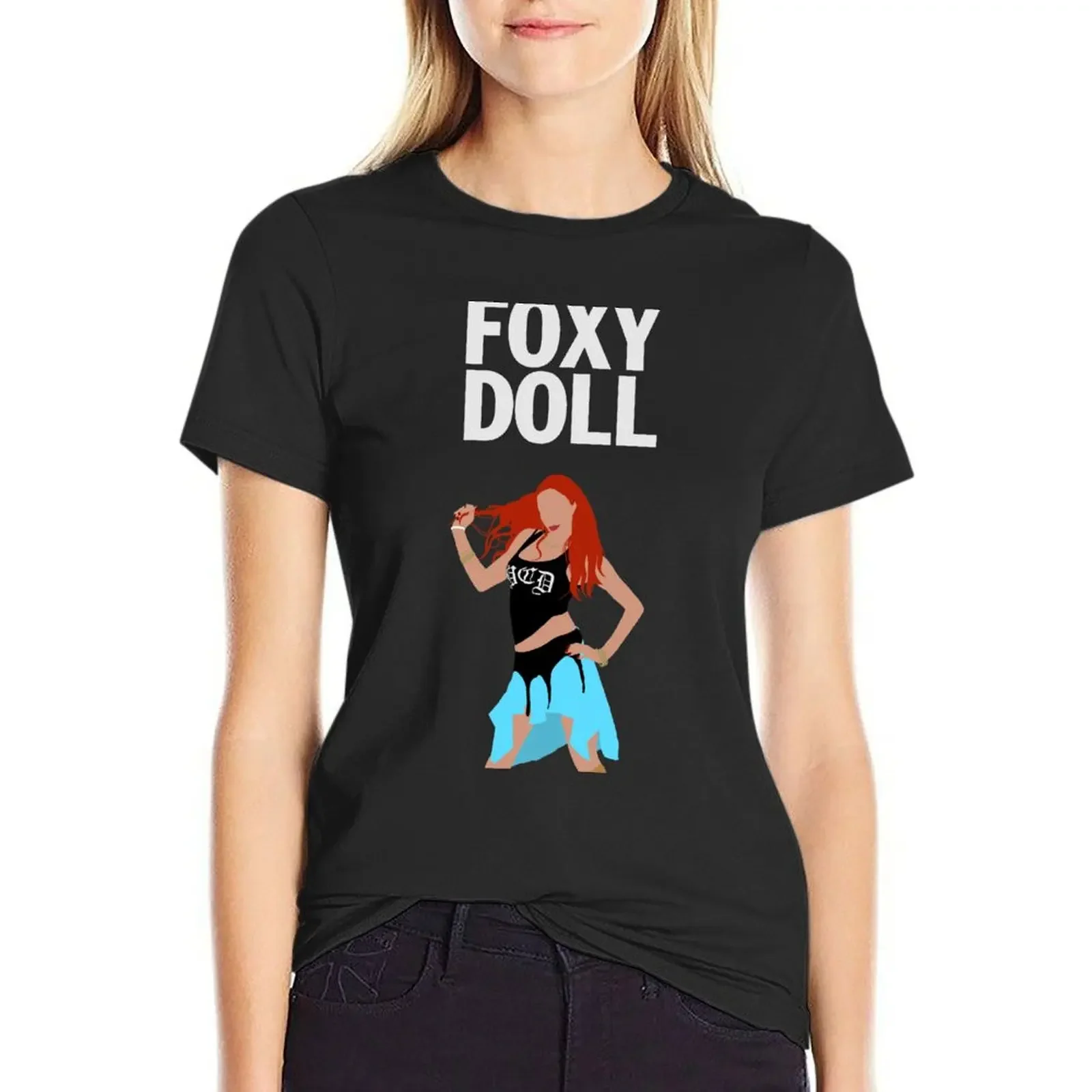 

Foxy Doll T-Shirt korean fashion blanks Aesthetic clothing tshirts woman