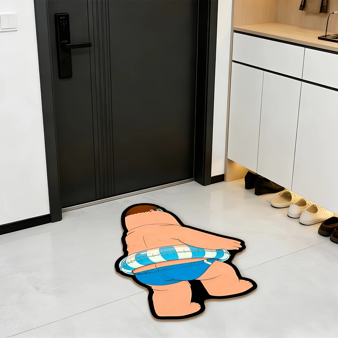 VIKAMA Fun Cartoon Character Rug Non Slip Indoor Outdoor Entryway Rug Water Absorbent Bath Mat Cute Kids Room Home Decor