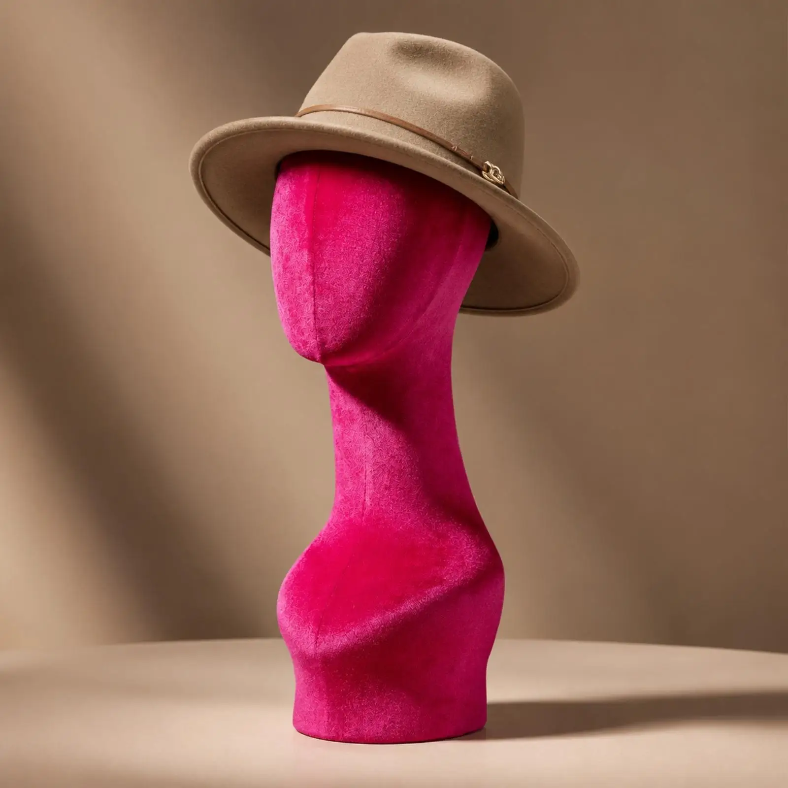 Velvet Texture Mannequin Head Form for Hat Scarf Jewelry Display in Dressing Room Shop