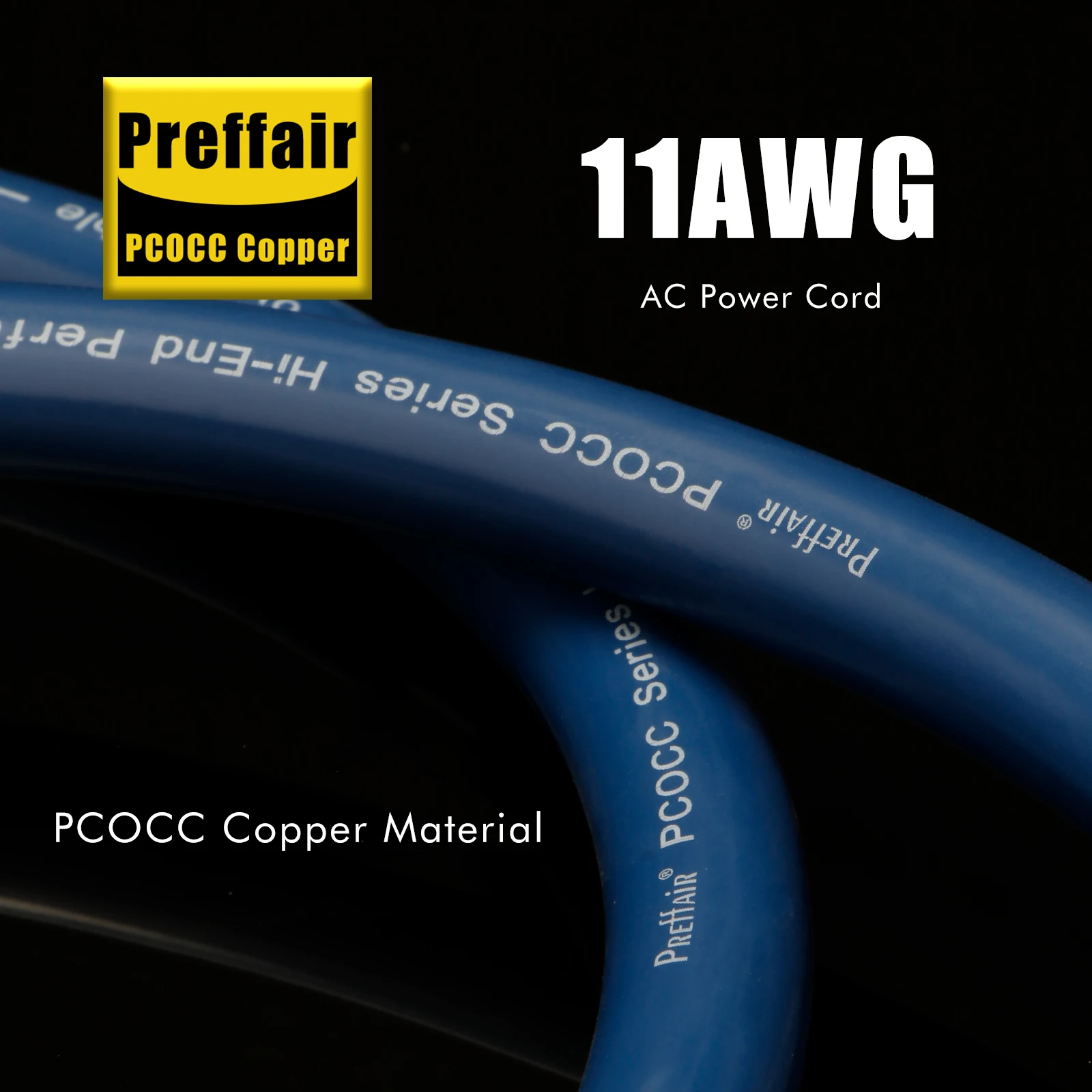 Preffair Audio Power Cable D517 PCOCC Copper 11AWG Hifi For DIY CD Player AMP Turntable 4mm² Power Cord