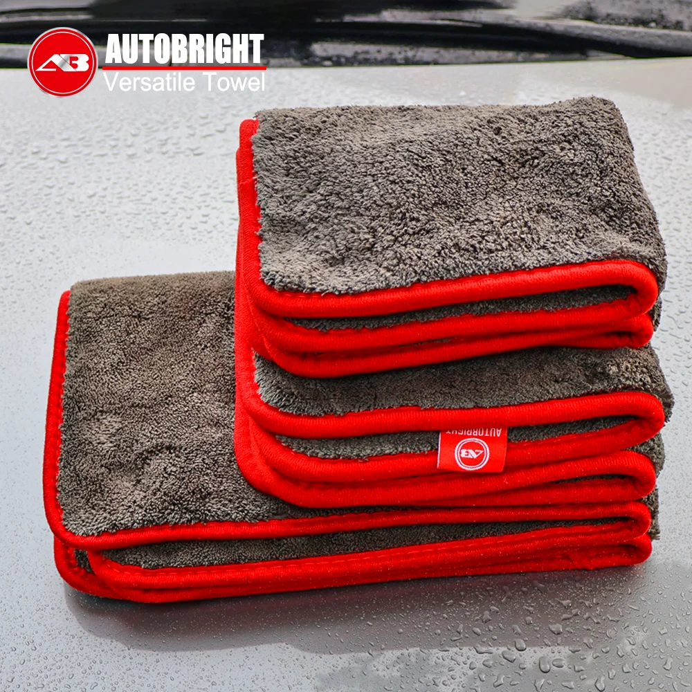 AUTOBRIGHT 1200 g/m2, 30 x 40 cm, 40 x 40 cm, 60 x 40 cm, Mikrofaser-Reinigungstuch, grau gewaschen, Autoreinigung, Trocknen, Autowäsche, vielseitige Handtücher