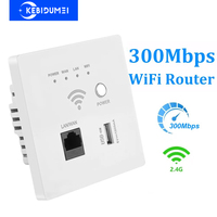 300Mbps Wireless WiFi Router 2.4Ghz Wireless WiFi Socket RJ45 AP Relay Smart USB Socket 220V Power Embedded Wall WIFI Repeater