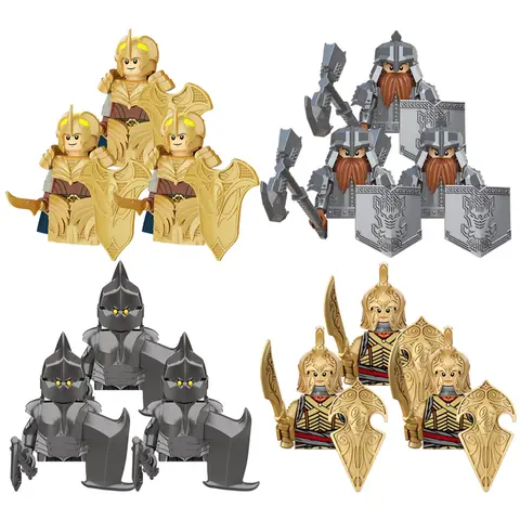 3pcs Lord Rings Elves Orcs Leger Dwerg Rohan Mini Actie Toy Figures Bouwstenen Montage Speelgoed voor Kinderen Verjaardagscadeau