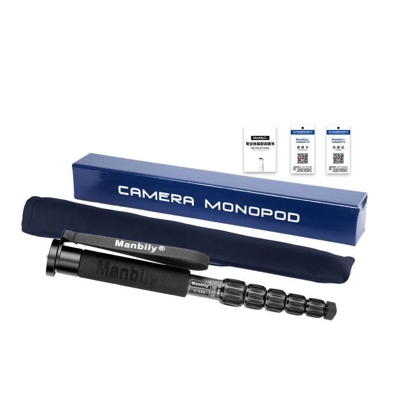 Manbily C-555 Carbon Fiber Monopod For Phone DSLR Camera Vlog Video Camcorder Portable Photography Bracket Professional