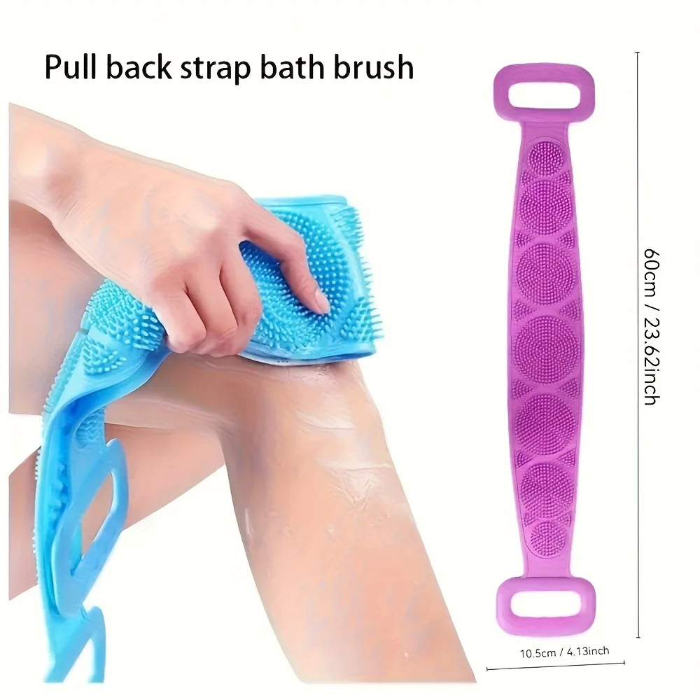 TILONDEX Dual Sided Silicone Exfoliating Bath Body Scrubber Universal Men Women Back Scrubbing Mud Bathing Towel Cleaning Skin