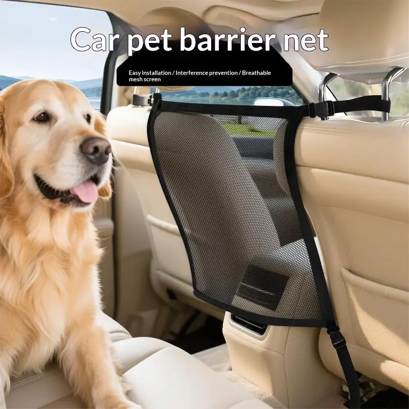 Car Pet Isolation Net Dog Barrier: Vehicle Safety Backseat Divider Anti Distraction Ventilated