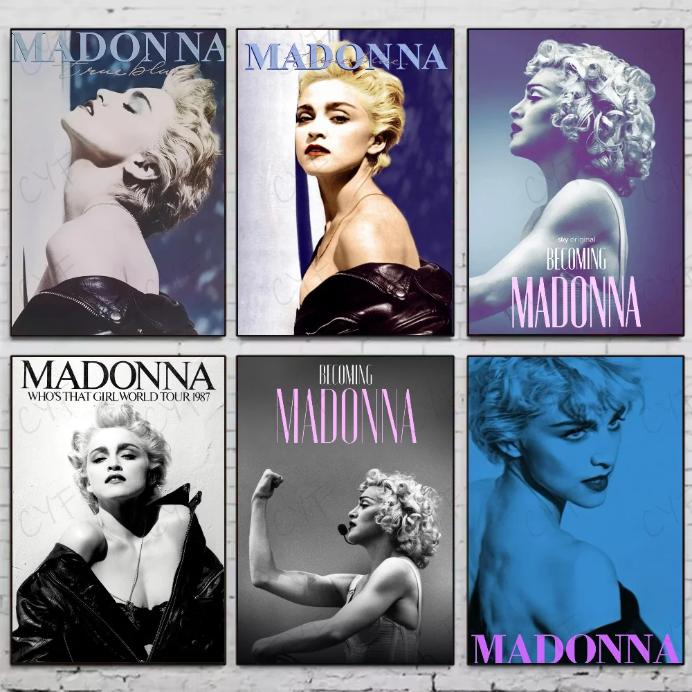 

Singer M-Madonna Sexy Music Icon Poster HD Self-Adhesive Wall Art for Living Room Bedroom No Fade Modern Home Decor Stickers