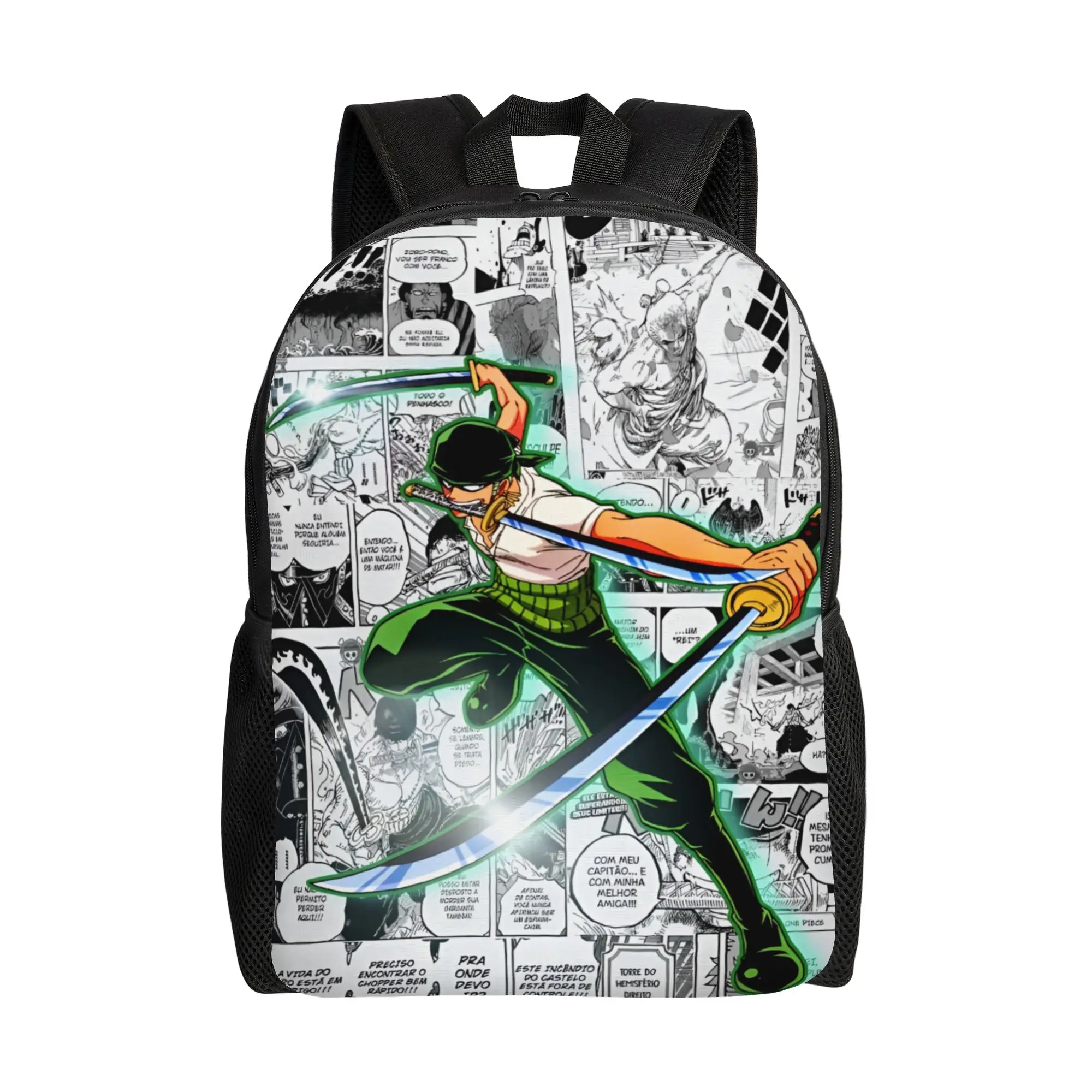 Mochilas Personalizadas Zoro O-One P-Piece para Hombre y Mujer, Impermeables, Escolares, Universitarias, Divertidas, de Anime, Cómic, con Estampado, para Libros