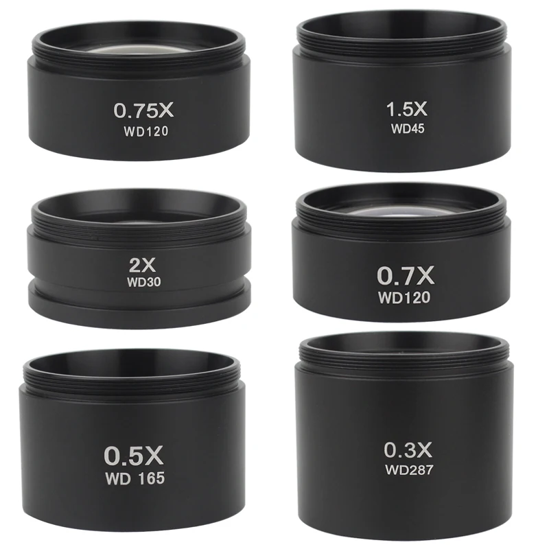 

WD165 0,3X 0,5X 0,7X 1X 1,5X 2,0X вспомогательная резьба объектива Барлоу M48 мм для стерео бинокулярного тринокулярного микроскопа с зумом
