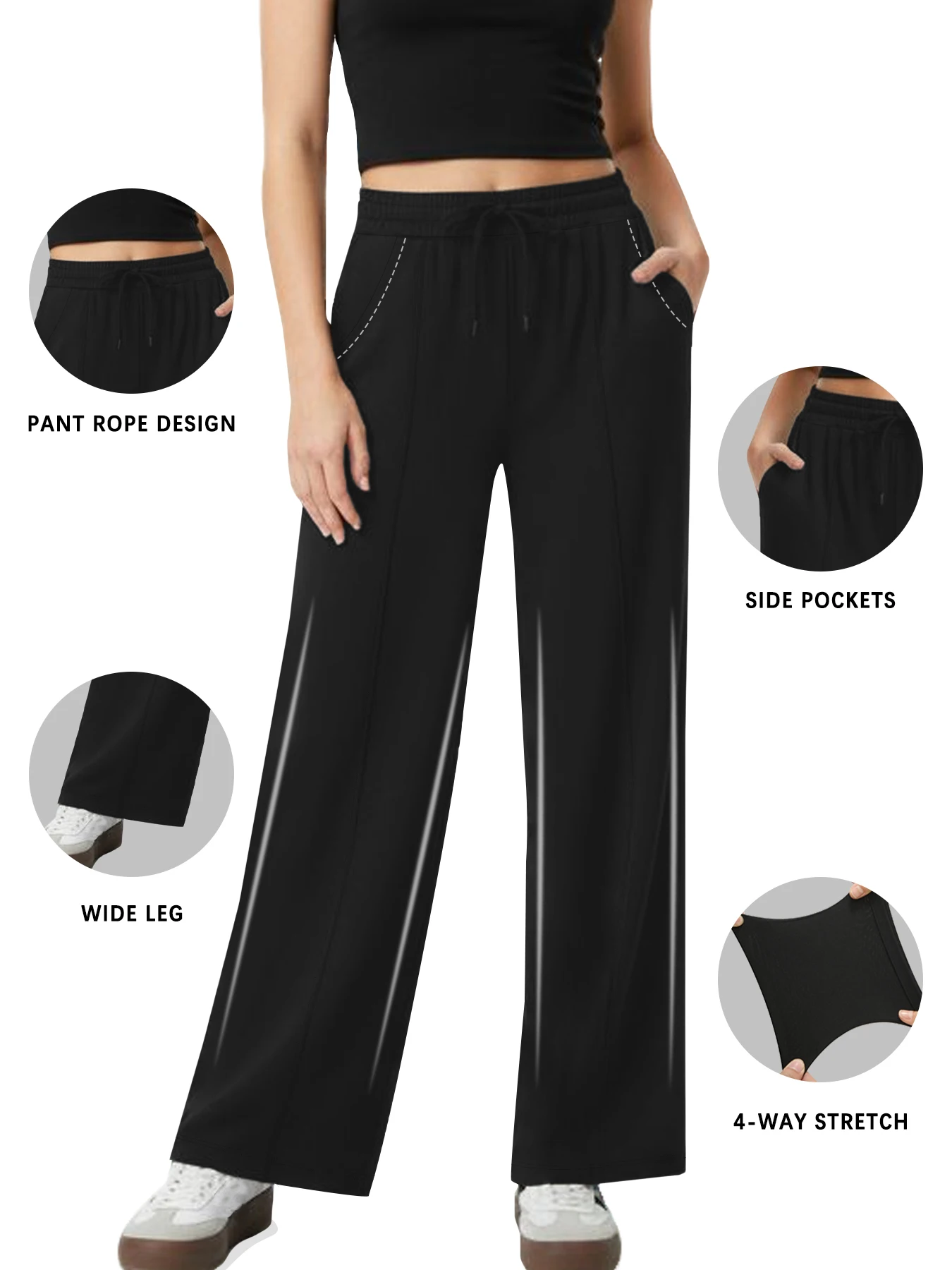 

Womens Wide Leg Sweatpants with Pockets Loose Fit Athletic Sweatpants