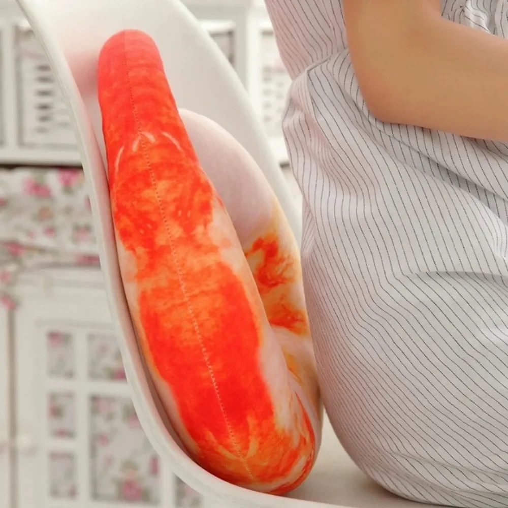40cm Creative Simulated Shrimp Cotton Peeled Prawns U Neckpillow Shrimp Cushion Pillow Practical Sleeping Lunch Break Supplies view 5