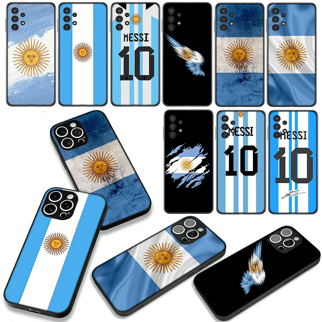 Чехол для телефона с флагом Аргентины 10, футбольный чехол для Apple iPhone 15 16 Plus 13 12 Pro Max X XR 6 + ProMax 16E 16+ 15+ Корпус