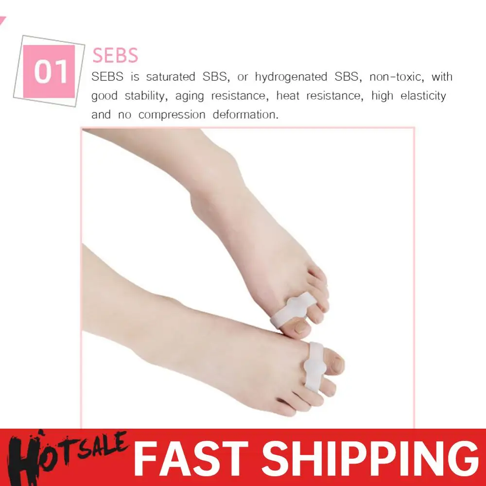 1Pair Hallux Valgus Corrector Pain Relief Finger Bunion Orthotics Protector Overlapping Toe Straightener for Plantar Fasciitis