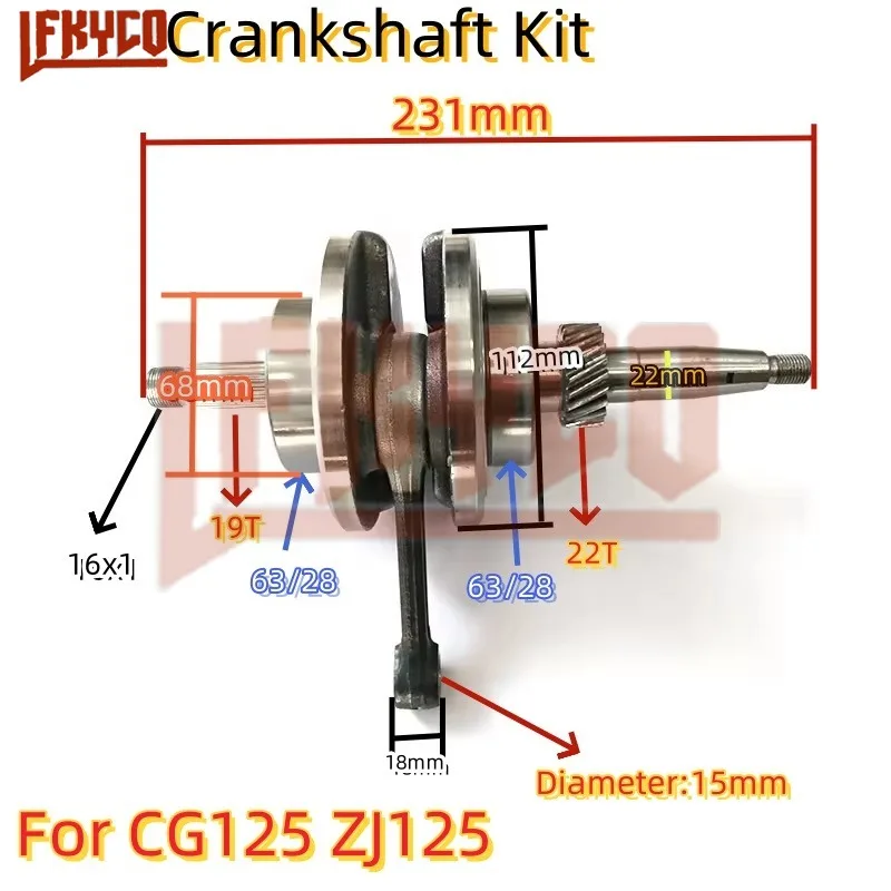 Motorcycle for Honda CG125 XF125 ZJ125 156FMI Crankshaft Connection Rod Engine Assembly KAYO Dirt Pit Bike ATV Crank Shaft Kit