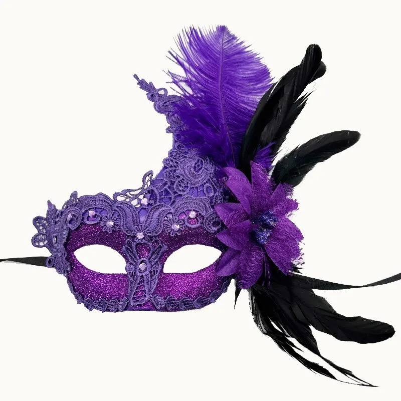 

Halloween Costume Ball Feather Mask, Christmas Masquerade Ball Party Mask