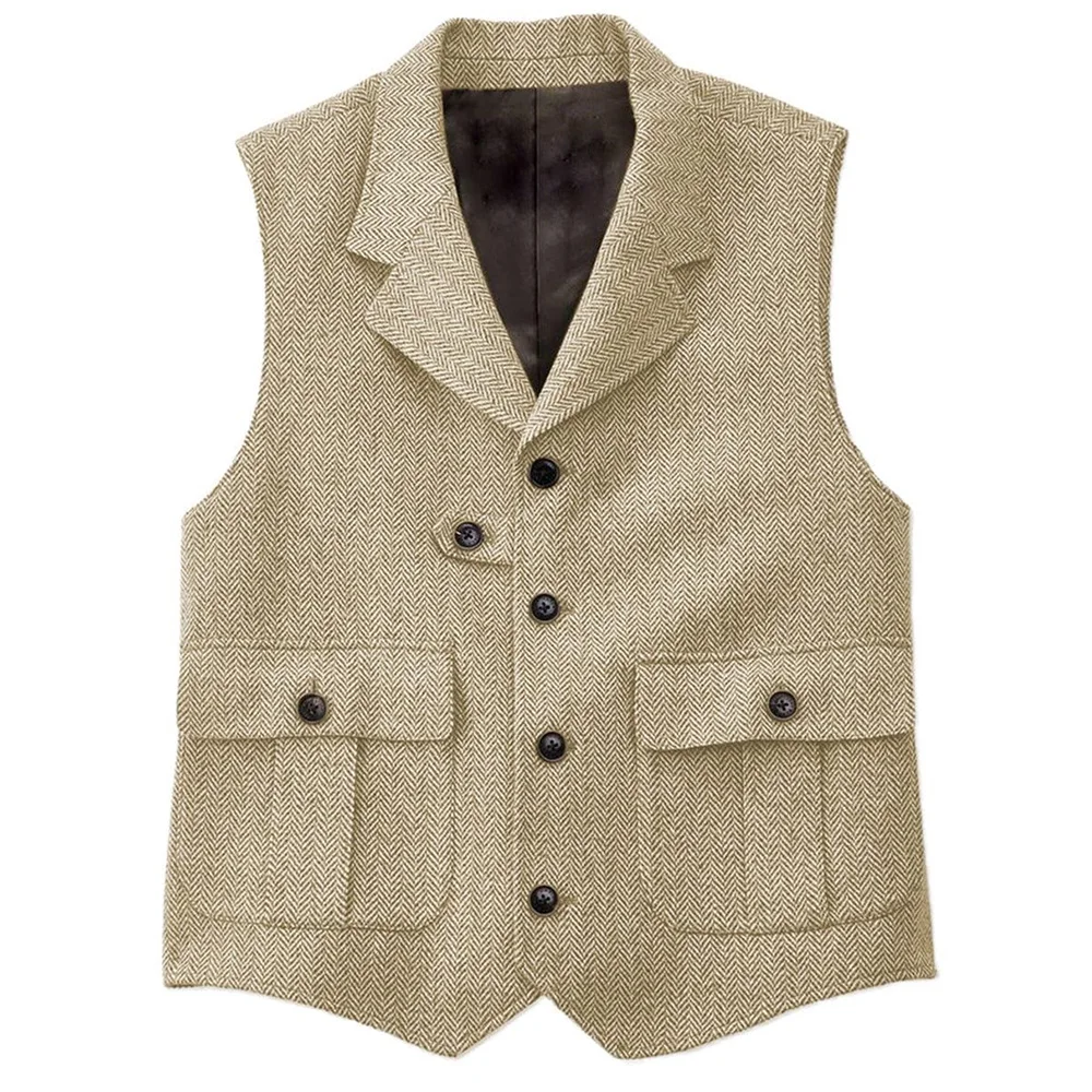 Rompi Herringbone pria, pakaian Formal pria, rompi setelan pria Modern, rompi Gilete, pakaian elegan kasual Gilet