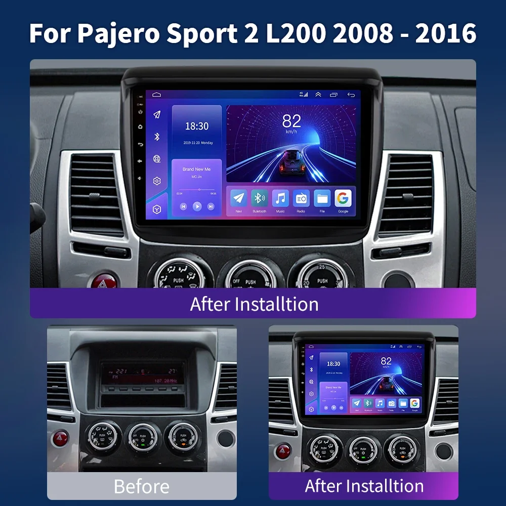 For Mitsubishi Pajero Sport 2 L200 Triton 2008 - 2016 Car Radio Multimedia Video Player Carplay GPS Navigation Android 13