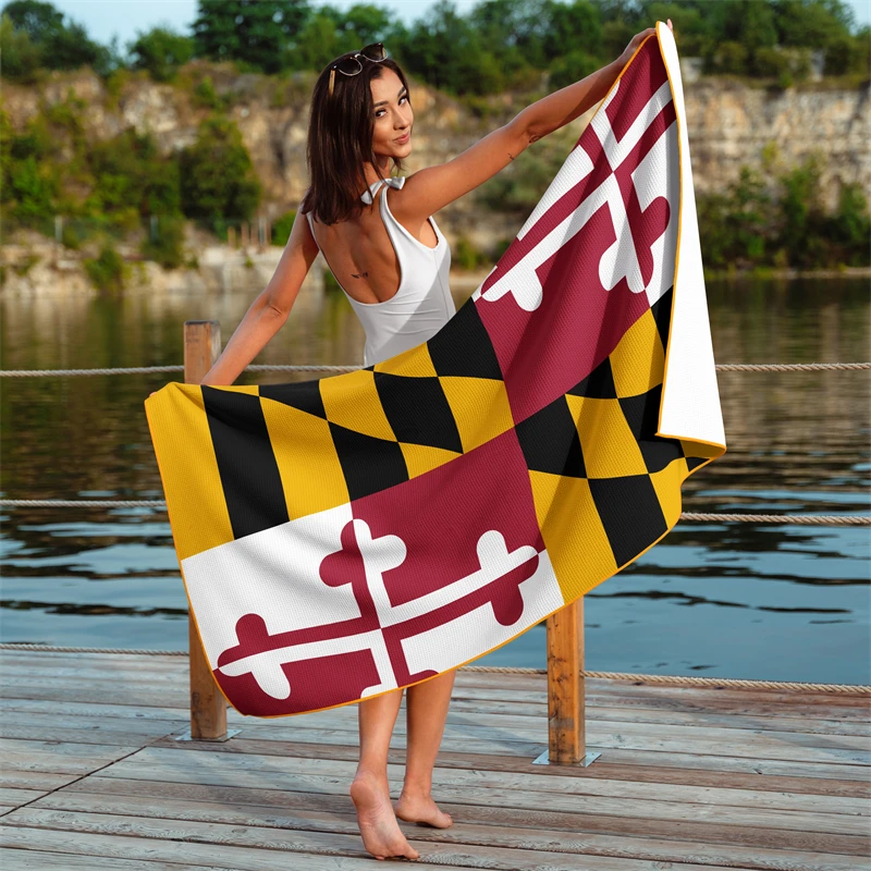 Gaslight Gatekeep Girlboss Maryland Waffle Beach Towel 150cm x 75cm