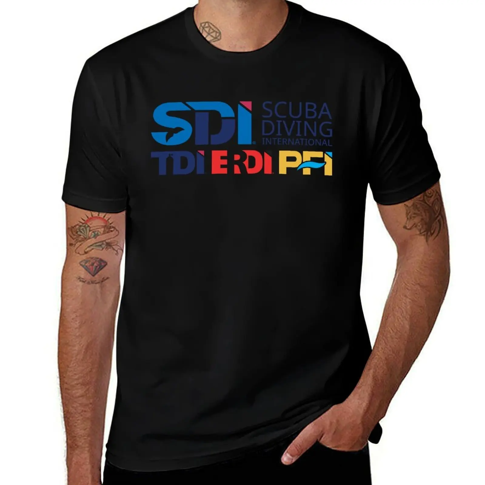 Scuba Diving International (SDI)- Logo all Agency T-Shirt boys animal print Anime t-shirt rapper graphic tees outfits for men