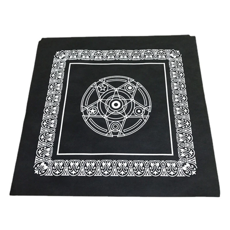 22 estilo tarots toalha de mesa lua tripla pentagramas pagão altar pano flanela tarots adivinhação pano astrologia jogo de tabuleiro 50x50cm