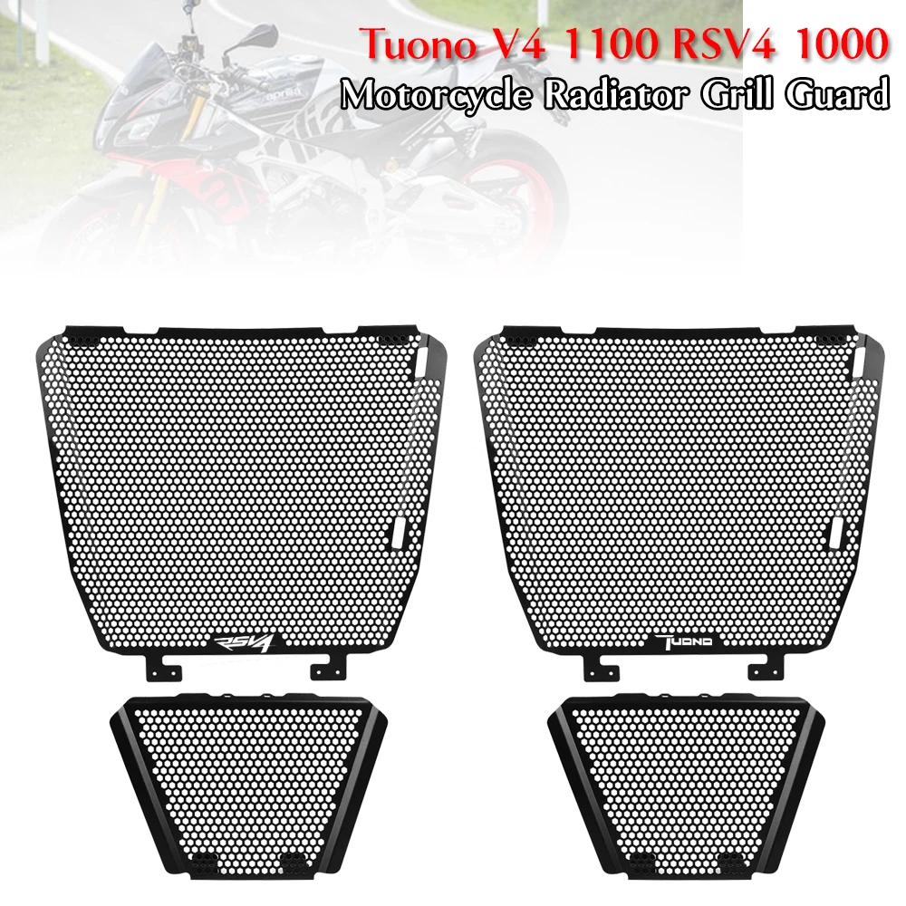 

Motorcycle CNC Radiator Grille Guard Oil Cooler Guard Cover Protection For Aprilia Tuono V4 RSV4 1000 APRC RF 1100 RR 2020-2022