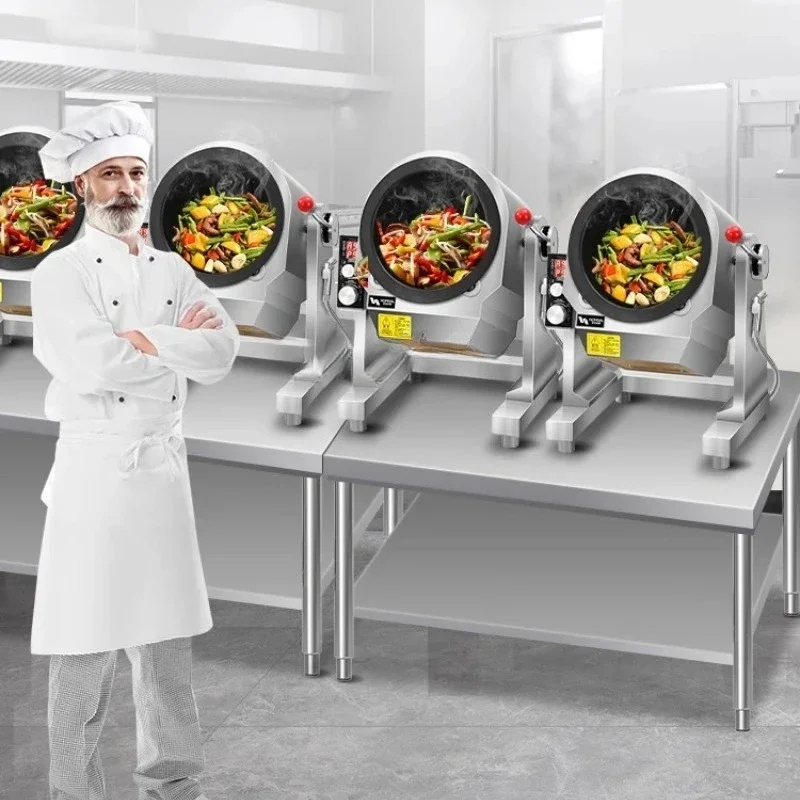 AACommercial Automatic Cooking Machine Robot Fried Rice Roller Fried Powder Machine