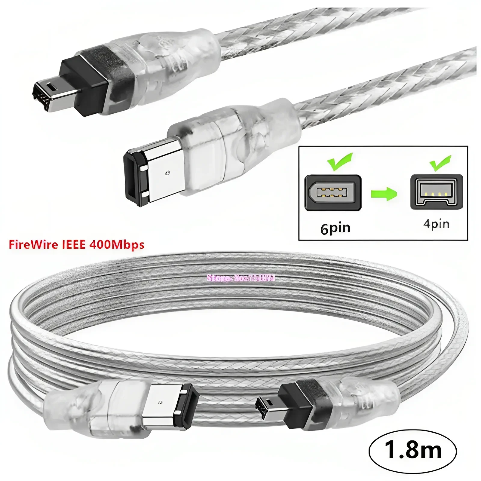 IEEE FireWire 1394 6Pin ذكر إلى 4P 6Pin ذكر كابل محول خط 400 800 1394 9Pin /6P /4 دبوس محول خط سلك الحبل موصل
