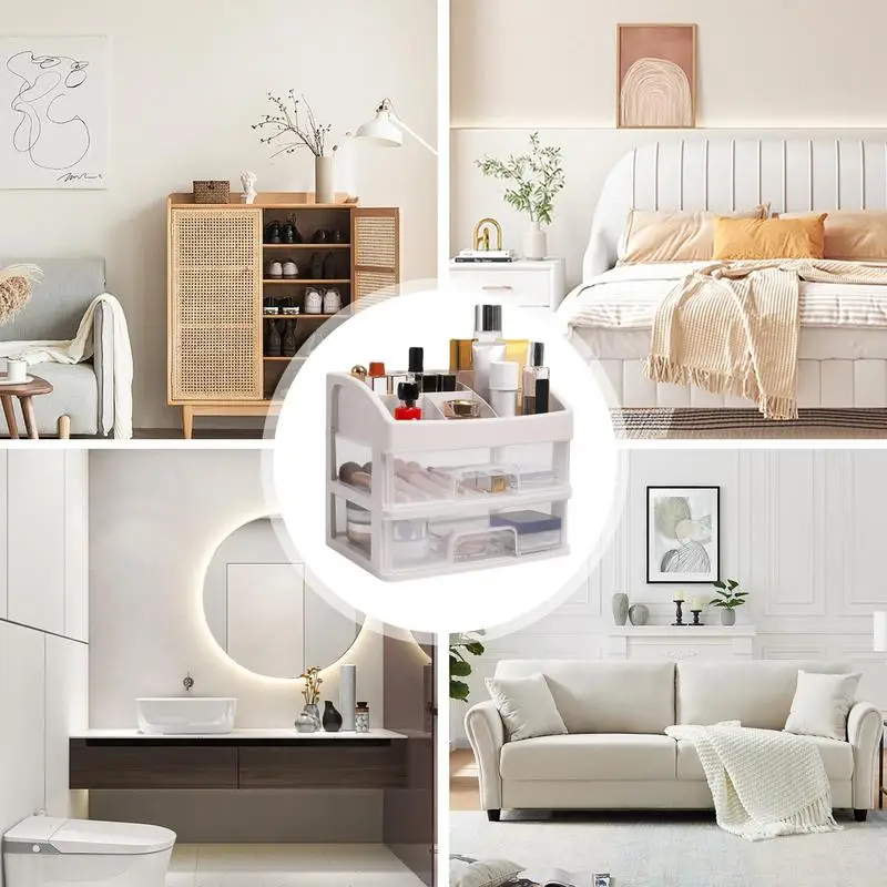 จัดเก็บแต่งหน้าOrganizerแต่งหน้าจัดเก็บOrganizerกันน้ําSkincare Organizerเครื่องประดับสําหรับห้องนอนห้องน้ํา