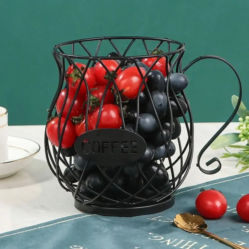 Cápsula de café e cápsula Display Rack, suporte durável, esvaziamento, oco, frutas Display Rack, dourado ou preto